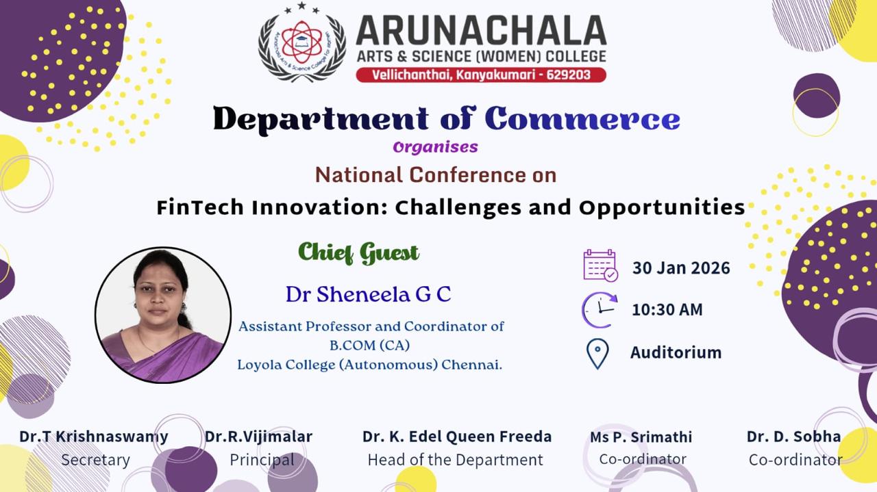 Department of Commerce organizes National Conference on  Fin Tech Innovation : Challenges and opportunities